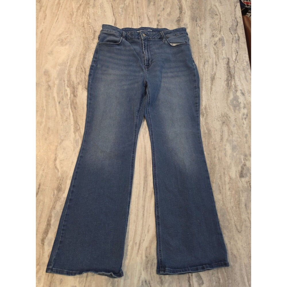 Old Navy High-Rise WOW Flare Jeans Women's Size 14 Dark Wash Denim